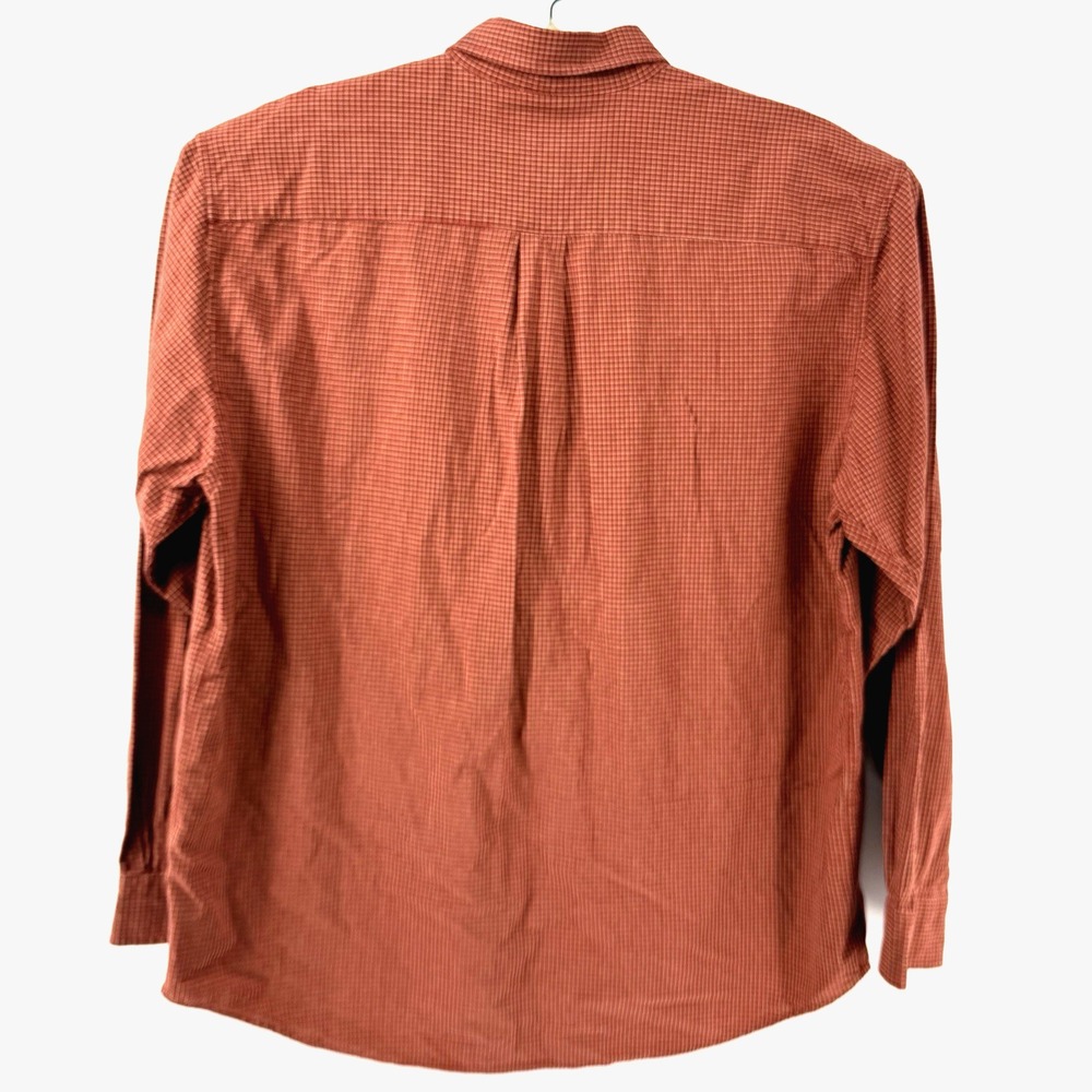 Abercrombie & Fitch Mens L Long Sleeve Button Down Rust Plaid Shirt Pocket Style - Picture 3 of 8